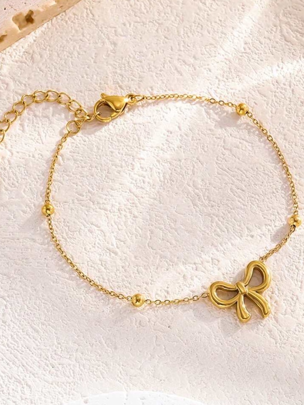 ⚜️⚜️14K Gold stainless steel Bow Charm Bracelet